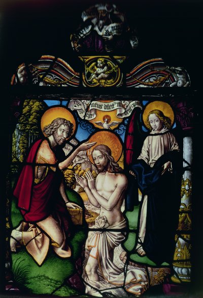 Paneel met de Doop van Christus, 16e eeuw door German School